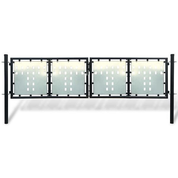 vidaXL Zauntor (Einzeltor) Schwarz 300x125 cm, modern, 141690