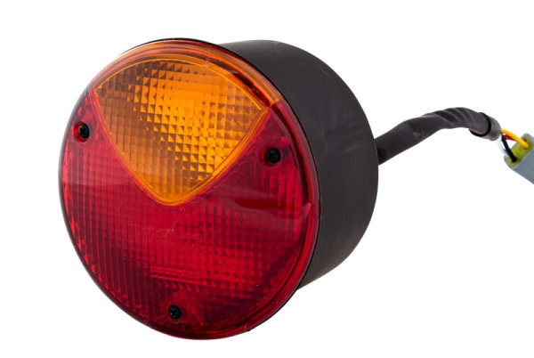 HELLA Heckleuchte, 24V, Anbau/geschraubt, Lichtscheibenfarbe: rot/gelb, Kabel: 200mm, Stecker: offene Kabelenden, rechts, 2SD 344 169-147