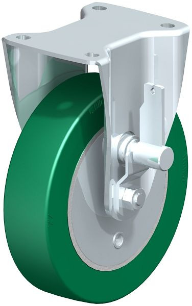 Blickle BH-GST 200K-TB Bockrolle mit Trommelbremse, Blickle Softhane®, Grün, 842765