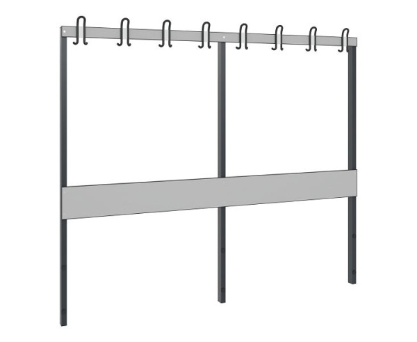 C+P Garderobenteil 1-seitig, Feuchtraum, H1650xB1960xT80 mm, Schwarzgrau/HPL Grau, 8062-711 S10002