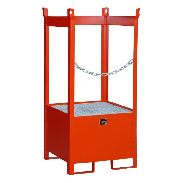 STEIN HGS Fass-Stapelpalette FSP, RAL 3000 feuerrot, lackiert, 225 Liter, seitlich offen, 79140.0002