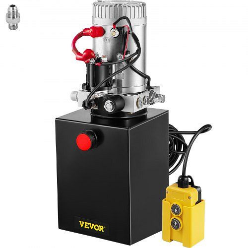 VEVOR 6L Hydraulikpumpe 4,5 m Hydraulikaggregat Einfachwirkendes DC12V Tank Handpumpe, 6LCZYYBTXDZY00001V0