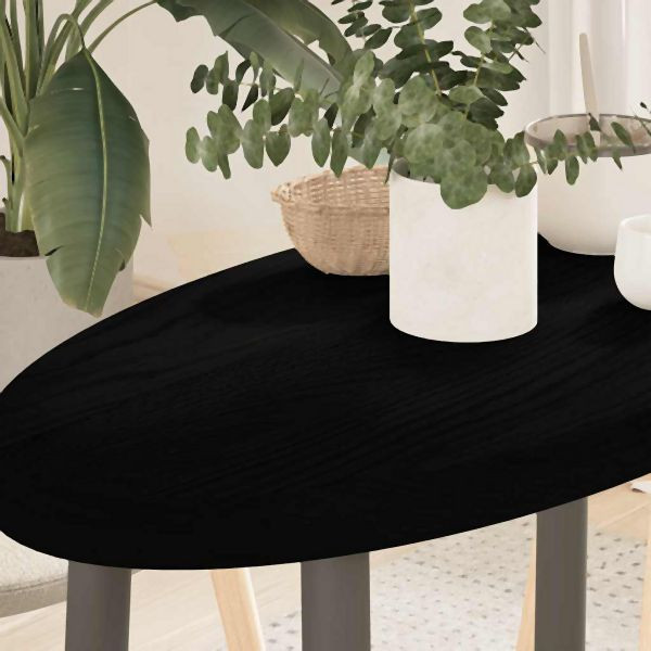 vidaXL Tischplatte Dunkelbraun 80x40x4 cm Massivholz Eiche Oval, 4009057