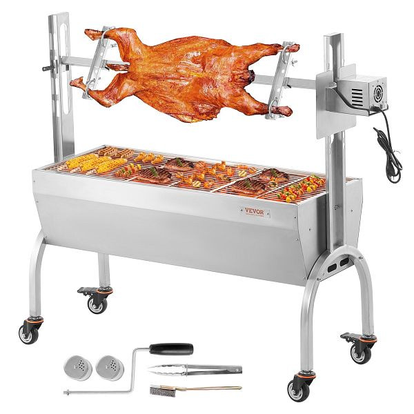 VEVOR Lammgrill Spanferkelgrill Spießbratengrill 52W 90kg Elektrisch 1185mm, DDXZKJ46INCHJ1CPPV2