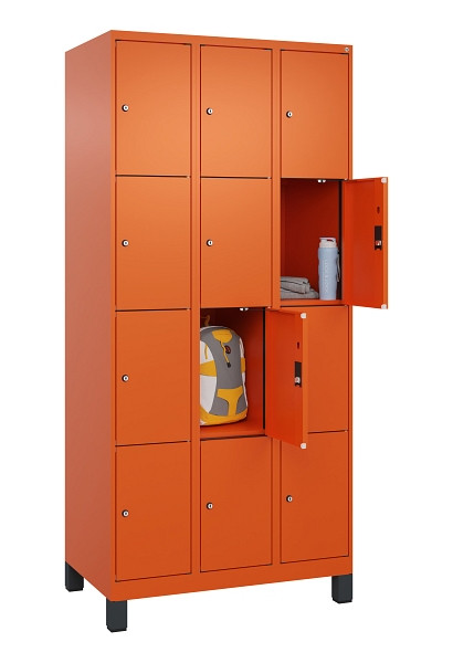 C+P Schließfachschrank Evolo PLUS, mit Füßen, 12 Fächer, 1950x900x500mm, 2004/2, 049010-304 S10023