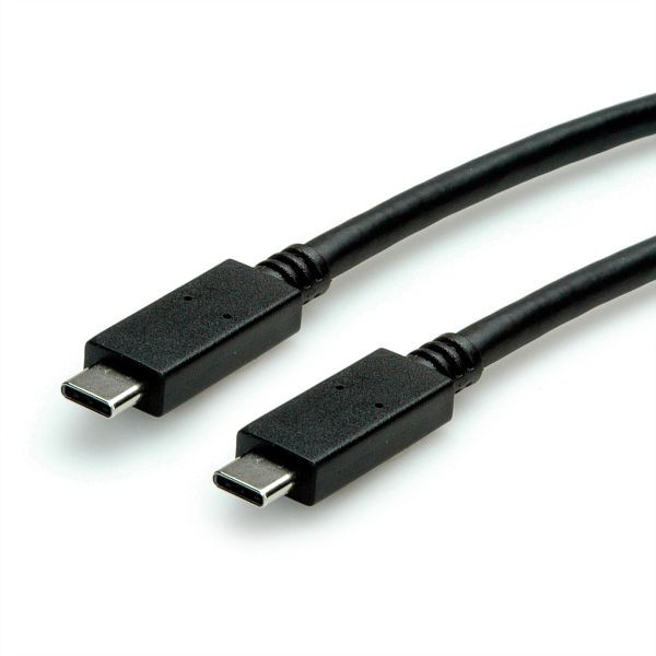 ROLINE USB 3.2 Gen 2 Kabel, mit PD (Power Delivery) 20V5A, Emark, C-C, ST/ST, sc, 0,5 m, 11.02.9052