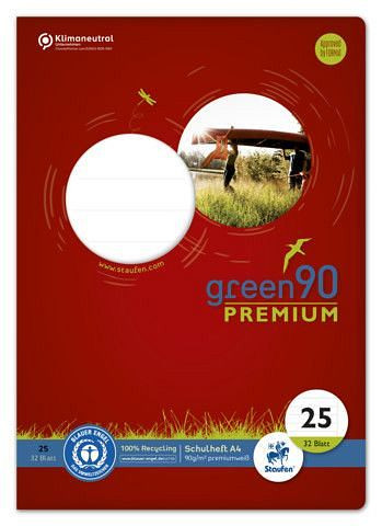 Staufen Heft LIN25 - A4, 32 Blatt, 90 g/qm, liniert mit Rand, 040784025