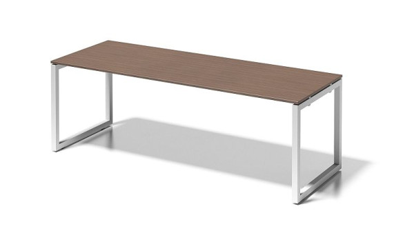 Bisley Cito Schreibtisch, 730 mm höhenfixes O-Gestell, H 19 x B 2200 x T 800 mm, nußbaum/verkehrsweiß, DOF2208WN396
