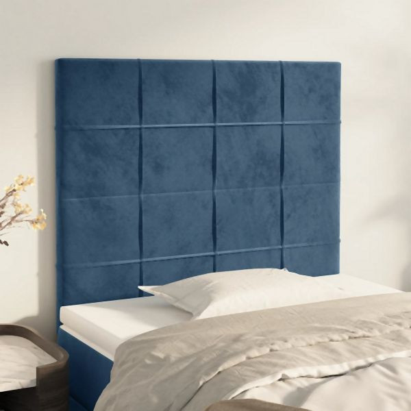 vidaXL Kopfteile 2 Stück Dunkelblau 80x5x78/88 cm Samt, 3116366