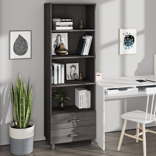 vidaXL Highboard HAMAR Hellgrau 60x35x180 cm Massivholz Kiefer, 340491