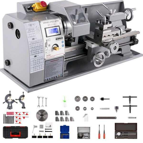 VEVOR 1100 Watt Mini Metall Drehmaschine 8 x 16 Zoll für Metall Bank Präzision, JSMNCC8X16HHPJ001V2