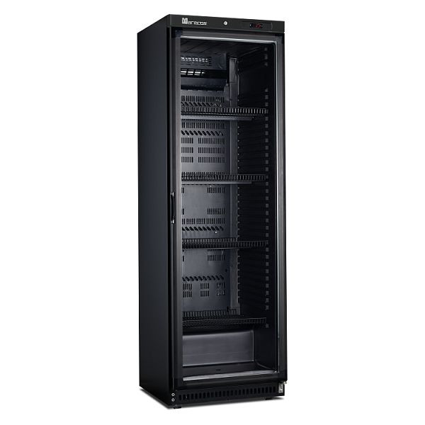 Marecos Kühlschrank mit Glastür aus schwarzem Stahl 430 Serie, statisch gekühlt, 221.114