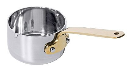 Contacto Stielkasserolle, flach 8,5 cm Edelstahl mit Messinggriff, 3390/090