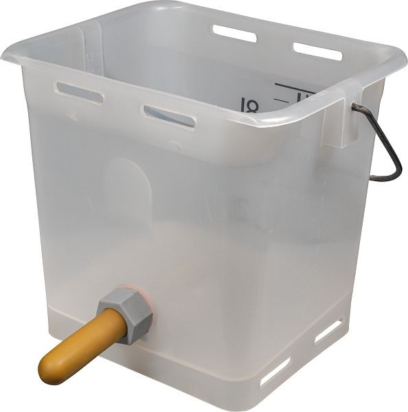 Patura Nuckeltränkeeimer 13 l, transparent komplett mit Sauger, weich und Kugelventil, 361458