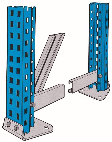 Schulte W 100-Ständerrahmen, unmontiert, 2000x600 mm, blau/verzinkt, 19482