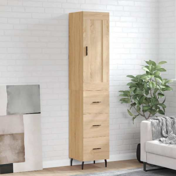 vidaXL Highboard Sonoma-Eiche 34,5x34x180 cm Holzwerkstoff, 3200212
