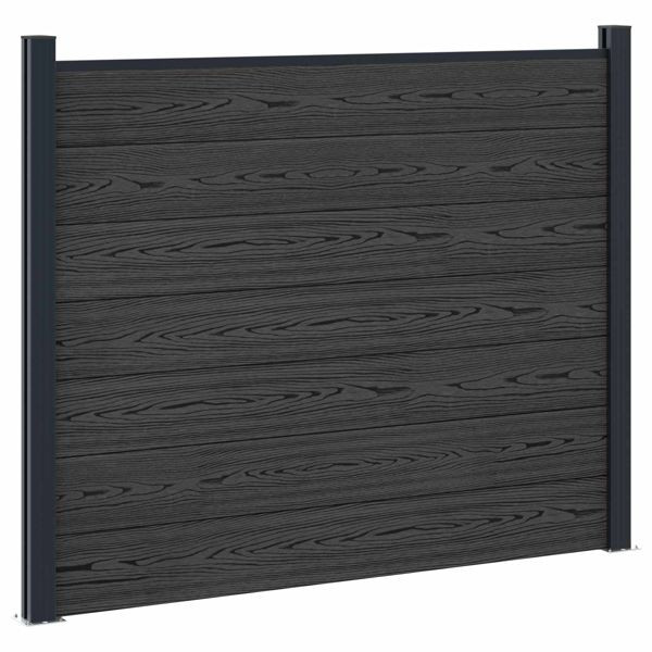 vidaXL Zaunelement WPC und Aluminium Schwarz, 42039066