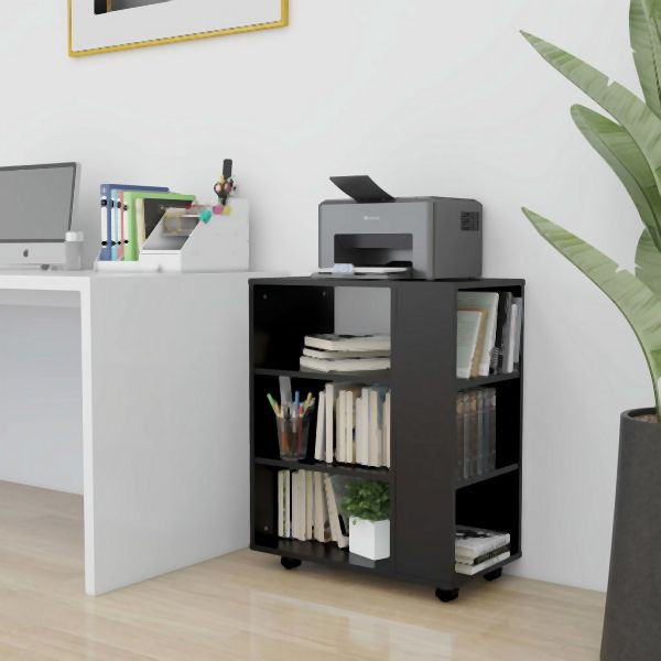 vidaXL Rollschrank Schwarz 60x35x75 cm Holzwerkstoff, 808450