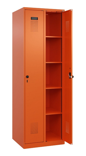 C+P Wäsche-Spind Evolo PLUS, 2 Abteile, 1850x600x500mm, 2004/2004, Verschluss Drehriegel, Ablageböden 8, 049000-20B S10023