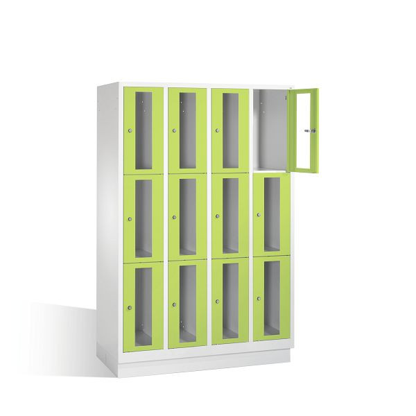 C+P Schließfachschrank Classic, H1800xB1190xT500mm, Farbe: Lichtgrau / Viridingrün, 8020A403 S10007