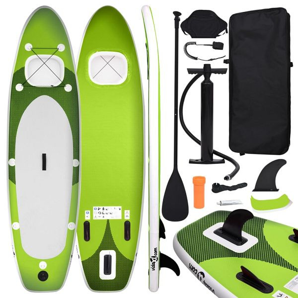 vidaXL SUP-Board-Set Aufblasbar Grün 300x76x10 cm, 93383