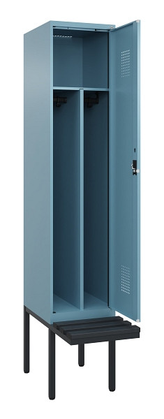 C+P Spind Evolo PLUS, 1 Abteile, 2120x400x815mm, 0010/0010, Haken 4, Zylinderschloss, Sitzfläche Kunststoff, Trennwand, 0490407-12F S10101