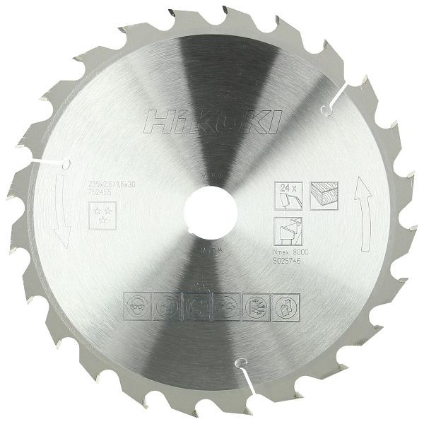 HiKOKI TCT Kreissägeblatt Holz 235x30 Z24 Wechselzahn, 752455