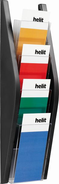 helit Wandbogendisplay "the arc" 4 x 1/3 DIN A4 hoch, schwarz, H6270395