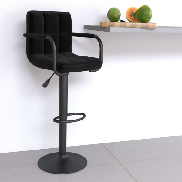 vidaXL Barhocker Schwarz Stoff, für Glas Wein, Happen Essen, 334631