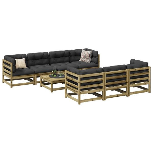 vidaXL 8-teilig Garten-Sofagarnitur Kiefernholz Imprägniert, 3299322