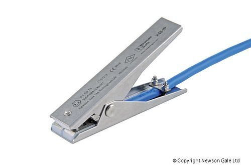 DENIOS Edelstahl-Erdungszange Medium Duty, 2-polig, L 120 mm, Öffnungsweite 15 mm, ATEX, 206260