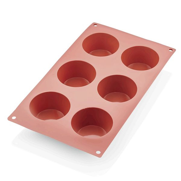 WAS Cake Pan 31 red Backform, 6 Formen, Muffin, Silikon, 3169006
