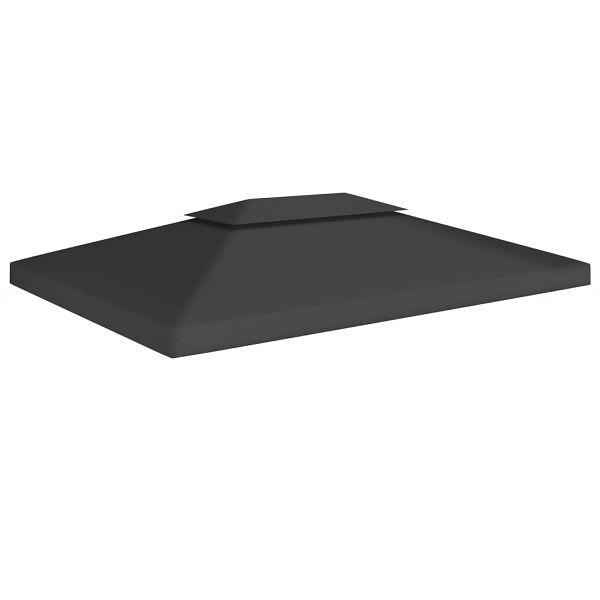 vidaXL Pavillon-Dachplane mit Kaminabzug 310 g/m² 4x3 m Schwarz, 312075