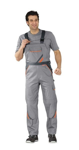 Planam Visline Latzhose, zink/orange/schiefer, Größe 118, 2430118