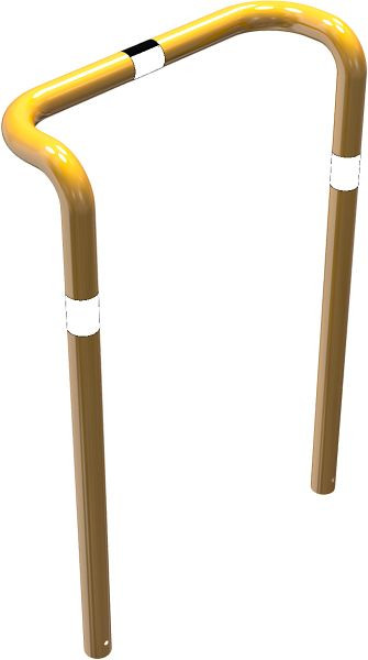 Schake Rammschutzbügel Doppelbügel, vertiefte Ausführung, mit 2 Standpfosten, Breite: 1000 mm, Höhe Überflur: 1155 mm, zum Einbetonieren, 477_75BG