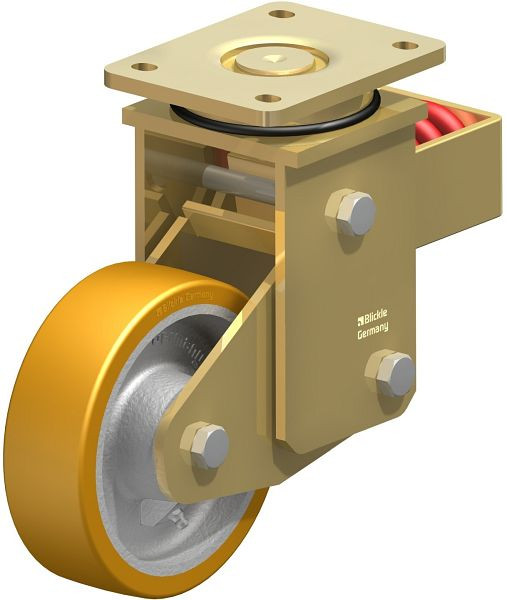 Blickle LSFN-GTH 160K Stahlgeschweißte Schwerlast-Lenkrolle mit Stahlfeder, Blickle Extrathane®, Hellbraun, 285957