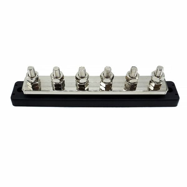WATTSTUNDE Sammelschiene Busbar 6xM8 150A / 70V schwarz, 905-10030
