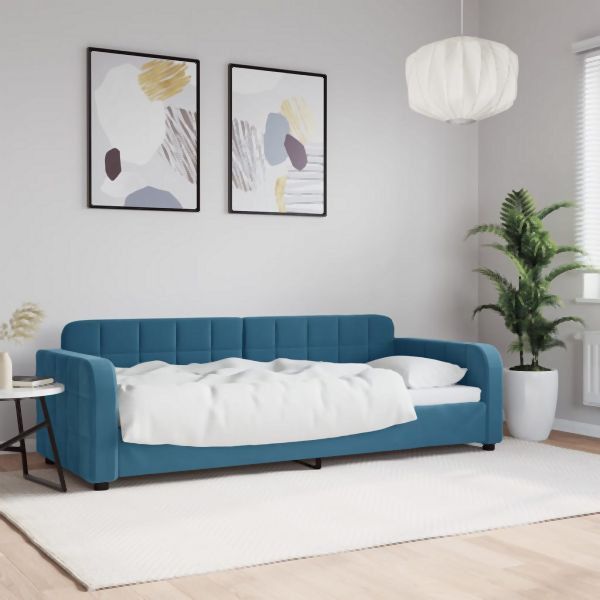 vidaXL Tagesbett Blau 80x200 cm Samt, 2-in-1, Sofa und Bett, 354050