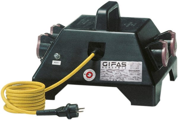 GIFAS Sicherheitstransformator Vollgummi-Verteiler Typ 3500, 230/24V, 2000VA, 6x CEE 16A/24V, 211002