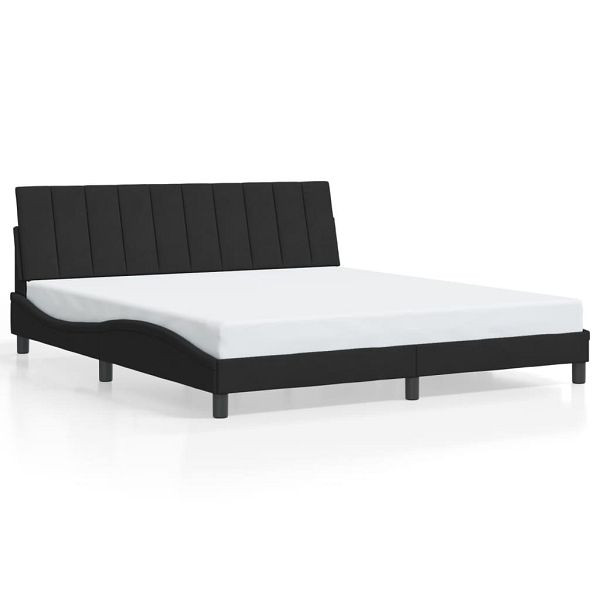 vidaXL Bettgestell mit LED-Leuchten Schwarz 180x200 cm Samt, 3213795