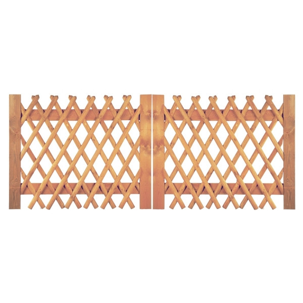 T&J Jägerzaun Doppeltor 300 x 120 cm, Latten 55 mm, kdi braun, ohne Beschlag, ohne Pfosten, 16929