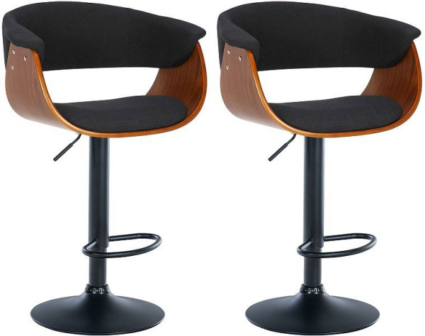 CLP Barhocker Vestal Stoff, walnuss/schwarz, VE: 2 Stück, 323453
