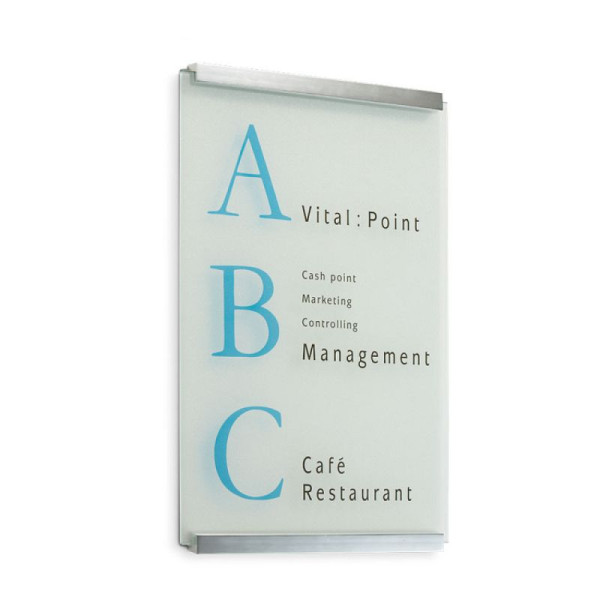 Stein HGS Wegweiser -Clear- rahmenlos mit 1 Scheibe aus Sicherheitsglas, cg5451