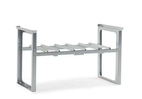 DENIOS Fassregal für 3 Fässer à 60 Liter, stapelbar, 1429 x 682 x 837 mm, 291773