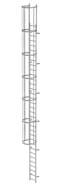 Munk Günzburger Steigtechnik Einzügige Steigleiter mit Rückenschutz (Bau) Stahl verzinkt 10,72m, 520125