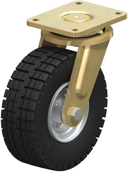 Blickle LS-VLE 255K Stahlgeschweißte Schwerlast-Lenkrolle, schwere Drehkranz-Ausführung, Super-Elastik-Vollgummi, Schwarz, 297473