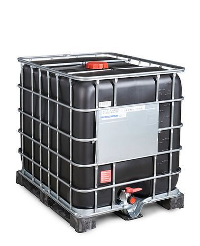 DENIOS IBC Container, UV-Schutz, PE-Palette, 1000 l, Öffnung NW150, Auslauf NW50, 266161