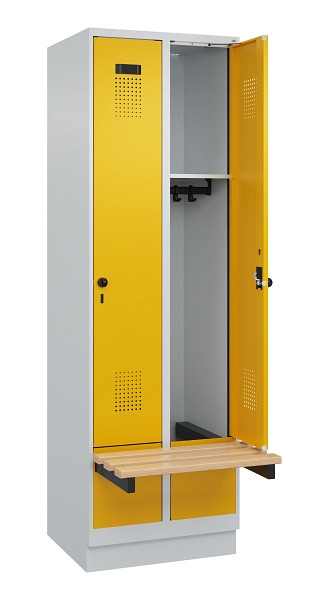 C+P Spind Evolo PLUS, 2 Abteil, 1950x600x815mm, 7035/1004, Drehriegel, 049040-20 S10000
