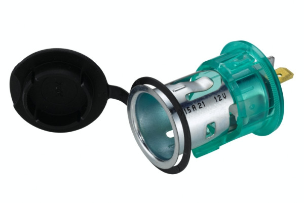 HELLA Steckdose, 12V, 2-polig, Einbau, Stecker: Flachstecker, grün, 8JB 008 023-001