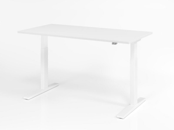 Hammerbacher Schreibtisch XMKA16, 160 x 80 cm, Platte: Weiß, 25 mm dick, ABS-Dickkante, Rechteckform, Weiß, VXMKA16/W/W
